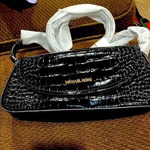 Michael Kors Black Croc-Embossed Women's Bag Patent Leather